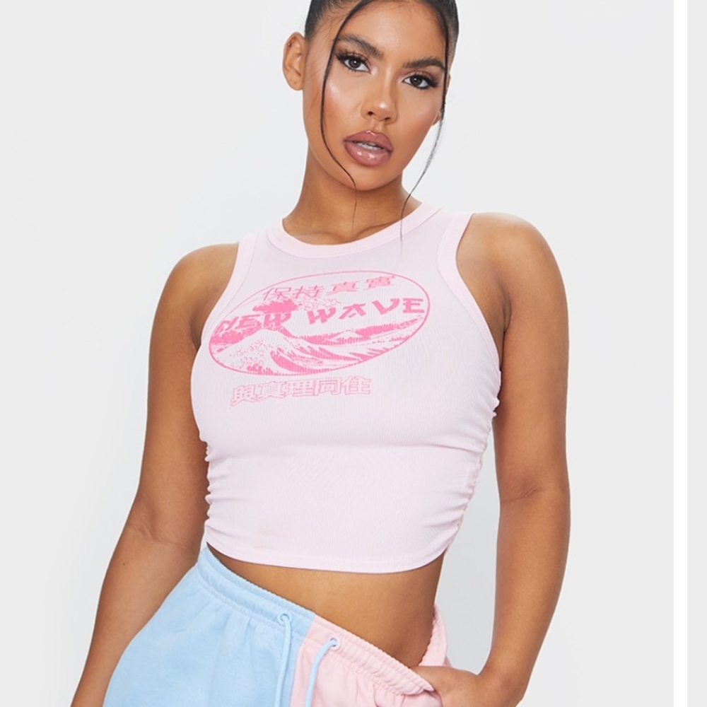 Pink New Wave Pretty Little Thing Crop Tank Top
